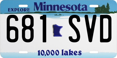 MN license plate 681SVD