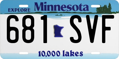 MN license plate 681SVF