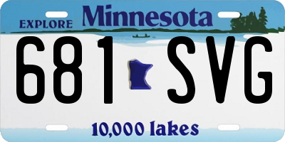 MN license plate 681SVG
