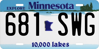 MN license plate 681SWG