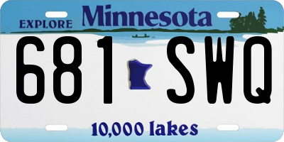 MN license plate 681SWQ