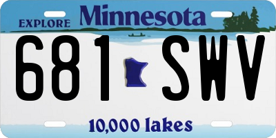 MN license plate 681SWV