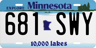 MN license plate 681SWY