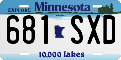 MN license plate 681SXD
