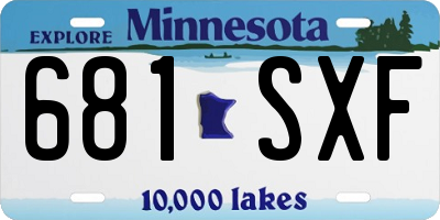 MN license plate 681SXF