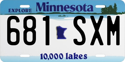 MN license plate 681SXM