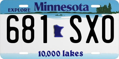 MN license plate 681SXO
