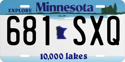 MN license plate 681SXQ