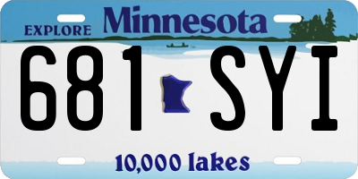 MN license plate 681SYI