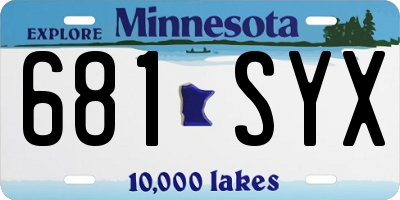 MN license plate 681SYX