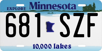 MN license plate 681SZF