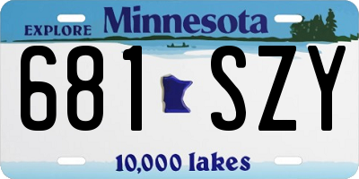 MN license plate 681SZY
