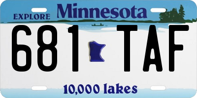 MN license plate 681TAF