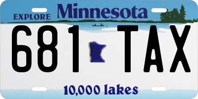 MN license plate 681TAX