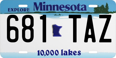 MN license plate 681TAZ