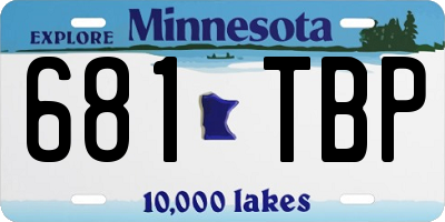 MN license plate 681TBP