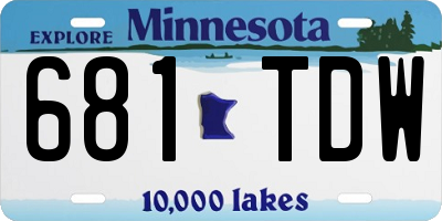 MN license plate 681TDW