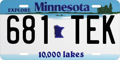 MN license plate 681TEK