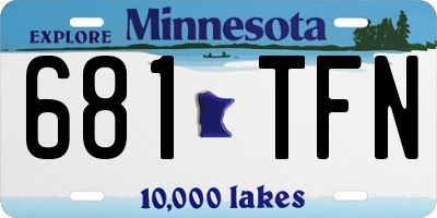 MN license plate 681TFN