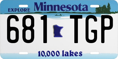 MN license plate 681TGP