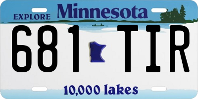 MN license plate 681TIR