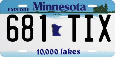 MN license plate 681TIX