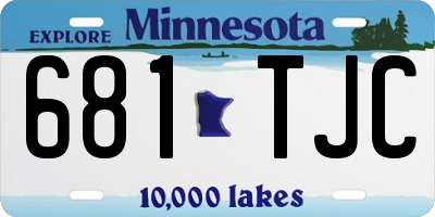MN license plate 681TJC