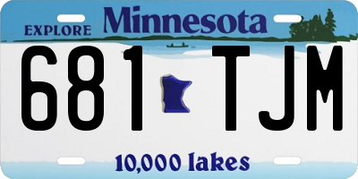 MN license plate 681TJM