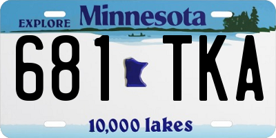 MN license plate 681TKA