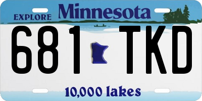 MN license plate 681TKD