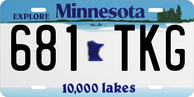 MN license plate 681TKG