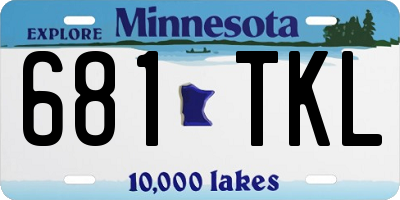 MN license plate 681TKL