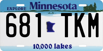MN license plate 681TKM