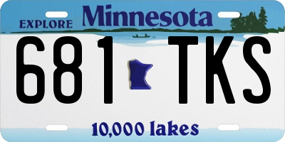 MN license plate 681TKS