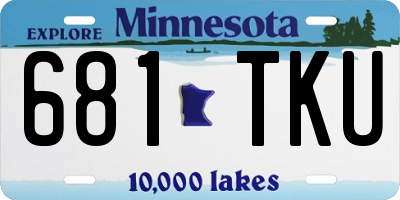 MN license plate 681TKU