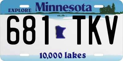 MN license plate 681TKV