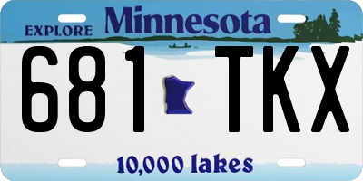 MN license plate 681TKX