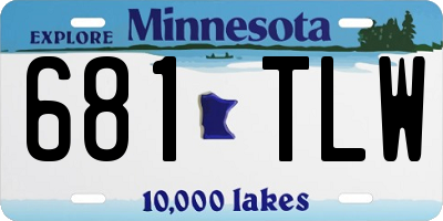 MN license plate 681TLW