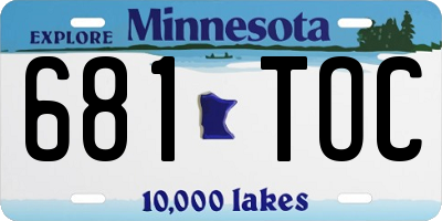 MN license plate 681TOC