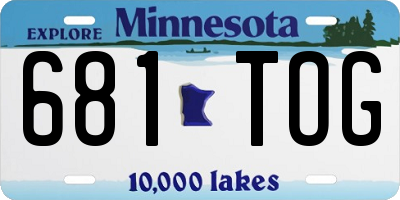 MN license plate 681TOG