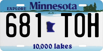 MN license plate 681TOH