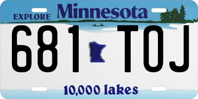 MN license plate 681TOJ