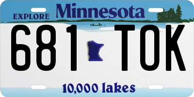 MN license plate 681TOK