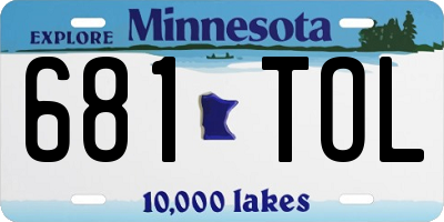 MN license plate 681TOL