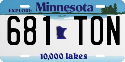 MN license plate 681TON
