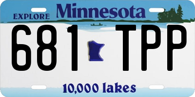 MN license plate 681TPP