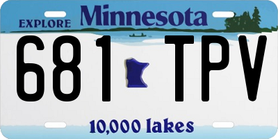 MN license plate 681TPV