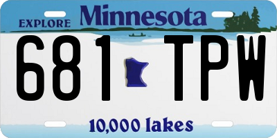 MN license plate 681TPW