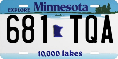 MN license plate 681TQA