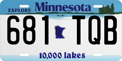 MN license plate 681TQB